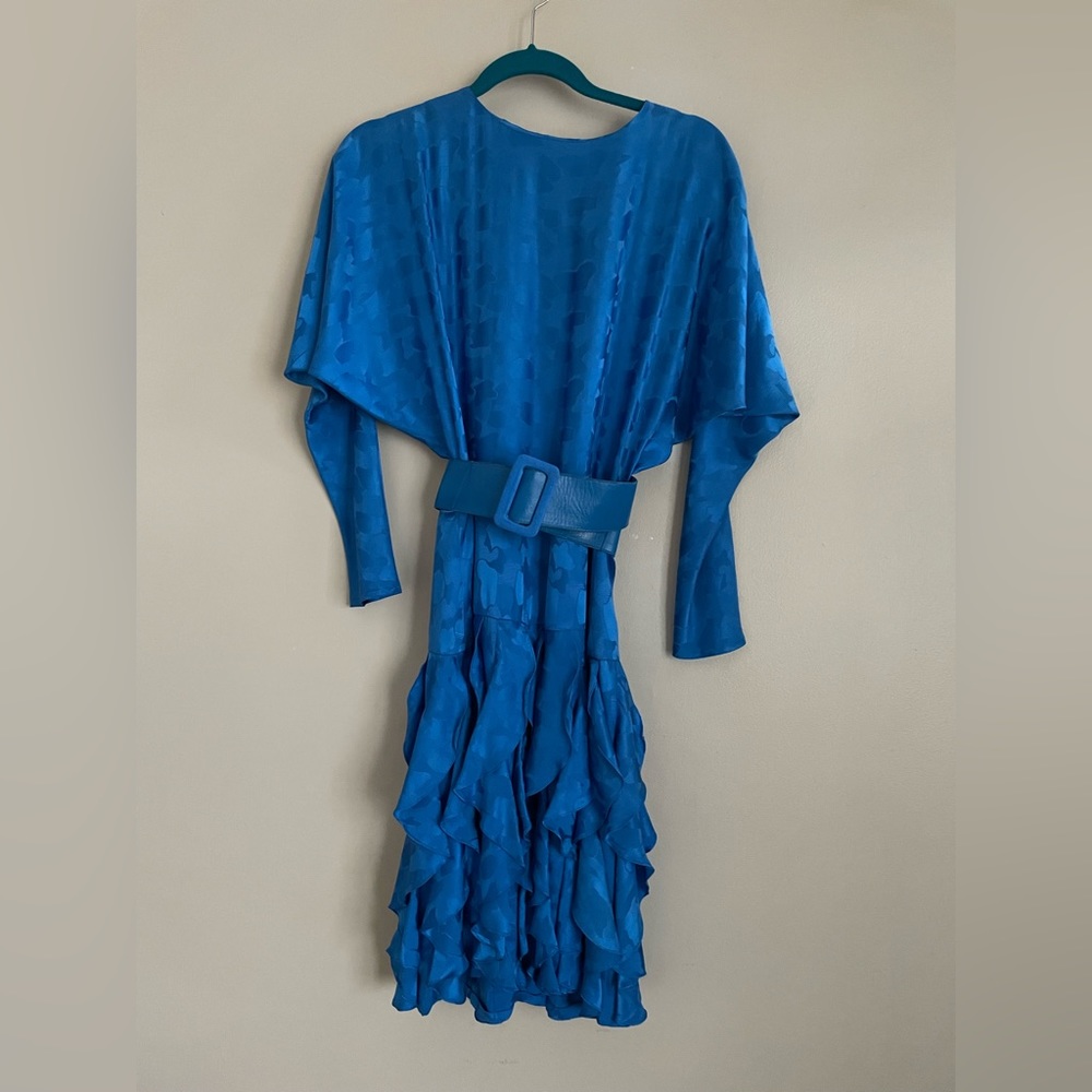 Vintage teal silk occasion dress